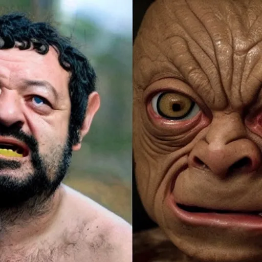 Image similar to photo of matteo salvini as gollum from lord of the rings, highly detailed