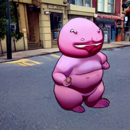 Image similar to majin buu in google street view