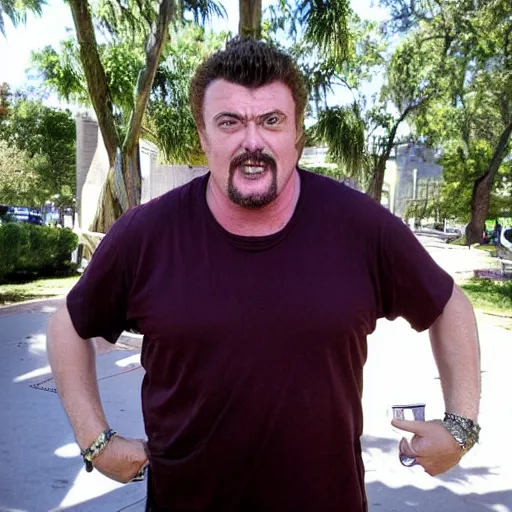 Image similar to robb wells. bellowing, public freakout, hooting and hollering