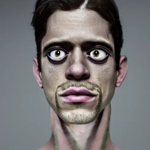 Prompt: a close - up portrait photo of pete davidson frog fly by erwin olaf, make - up art and styling by takahashi murakami