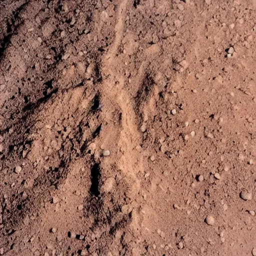 Prompt: faint virgin mary ghost imprint mars soil