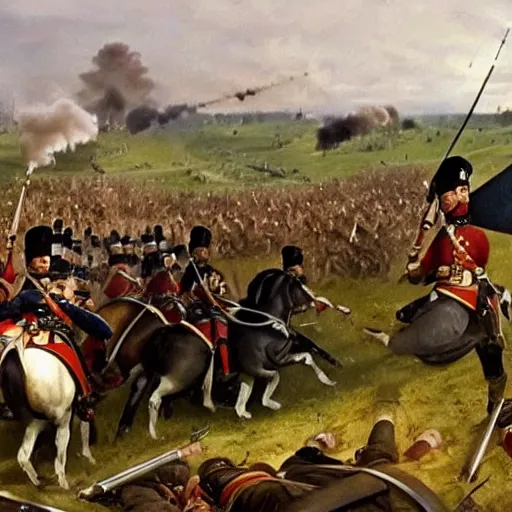 Prompt: gopro footage of the battle of waterloo, first person view, 4 k, highly detailed, video footage, gopro, pov