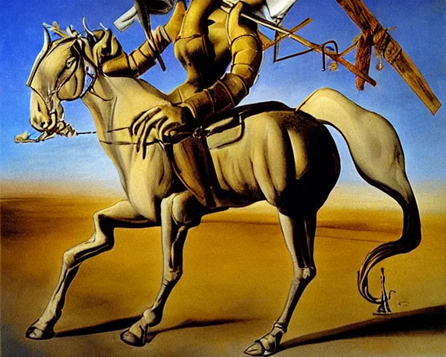 Prompt: don quixote by dali