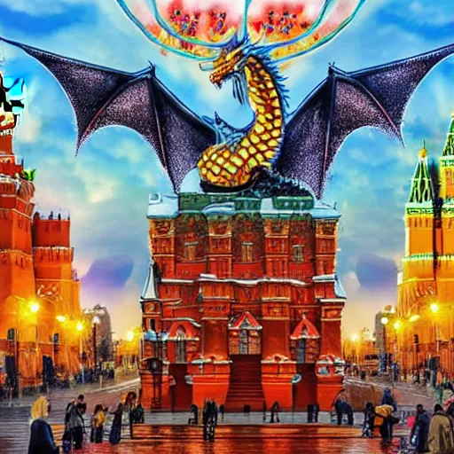 Image similar to fantasy_artwork_hyper_detailed_very_very_very_very_very_very_very_very_very_very_very_very_very_very_very_very_very of Dragon on the Red square, Moscow,