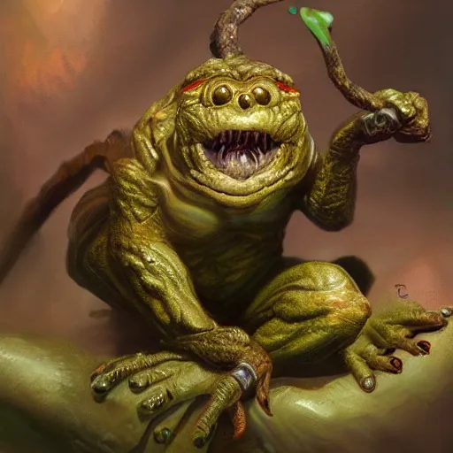 Prompt: extremely beautiful grung, d & d, realistic, 4 k