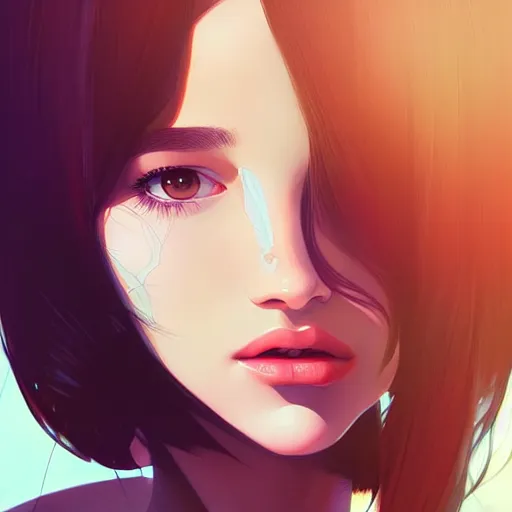 Image similar to a portrait of a beautiful model, art by ilya kuvshinov and wlop and artgerm and josan gonzalez, digital art, highly detailed, intricate, sharp focus, trending on artstation hq, deviantart, pinterest, unreal engine 5, 4 k uhd image