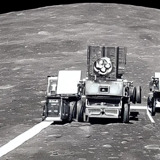 Prompt: driving at a highway from earth to the moon