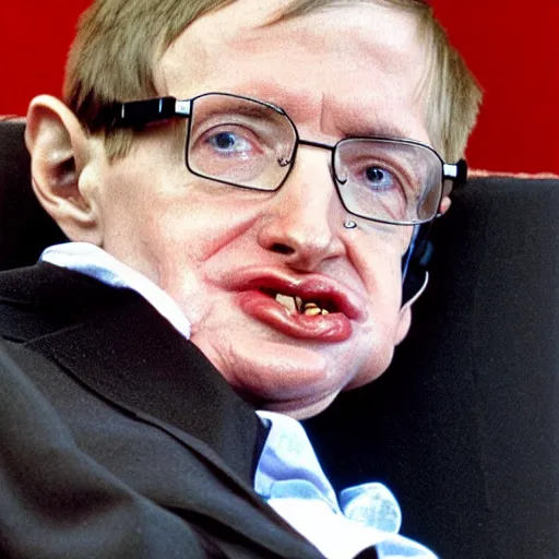 Prompt: stephen hawking with a pearl earring