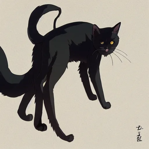 Image similar to a black cat wearing a lab coat, illustration concept art anime key visual trending pixiv fanbox by wlop and greg rutkowski and makoto shinkai and studio ghibli and kyoto animation symmetrical facial features