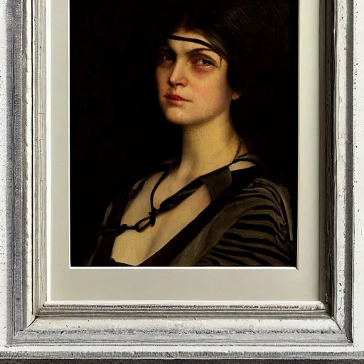Image similar to portrait of a melancholic lady, by levy - dhurmer