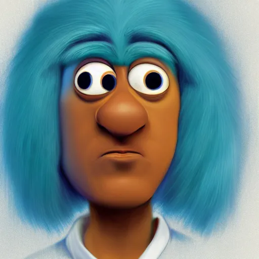 Image similar to portrait of Isaac Newton as a character in Monsters, Inc., digital art, 4 K, detail