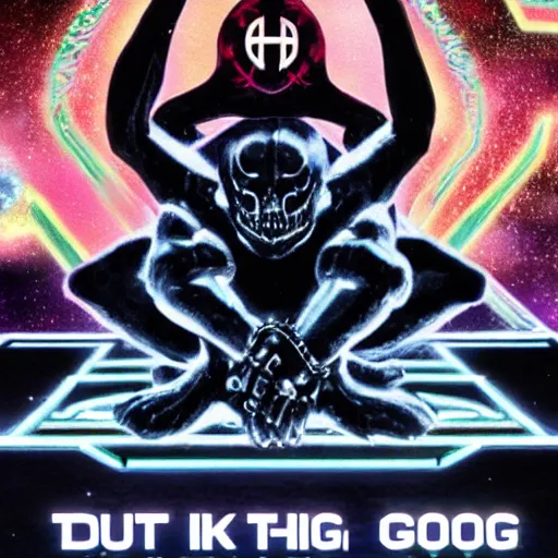 Image similar to dark god sit on the tron, night, death, fear 4 k