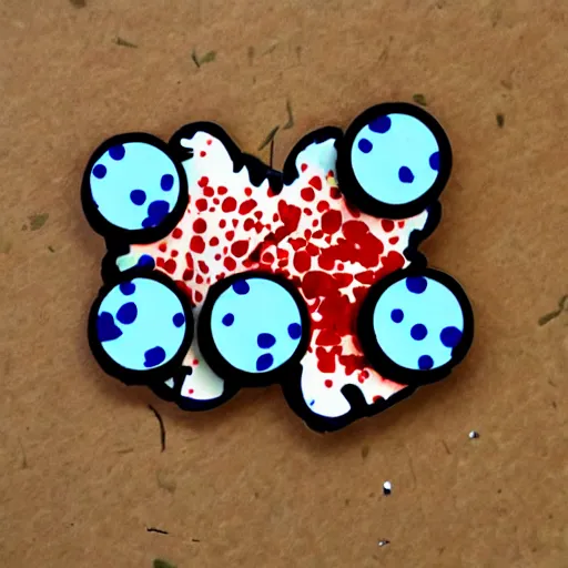 Image similar to die cut sticker, the cookie monster breakdancing, splatter paint