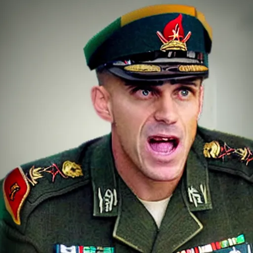 Prompt: Jordan Peterson Wermacht General, doing an angry pitch