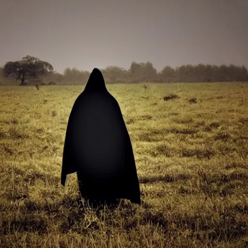 Image similar to dark creepy figure hiding in a field