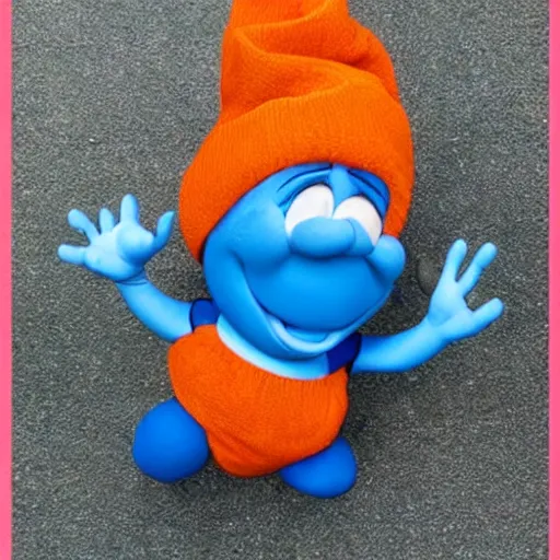 Image similar to papa smurf dressed as papaya