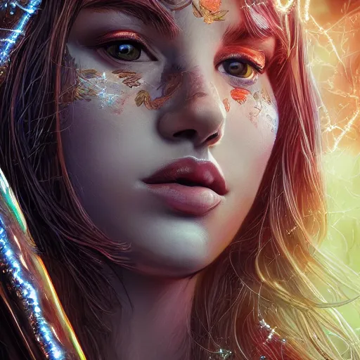 Prompt: highly detailed close up portrait of Artemis, goddess of the hunt and the moon, cinematic lightning, bright colors, intricate, masterpiece, photorealistic, hiperrealistic, sharp focus, high contrast, Artstation HQ, DeviantArt trending, 4k UHD, Unreal Engine 5