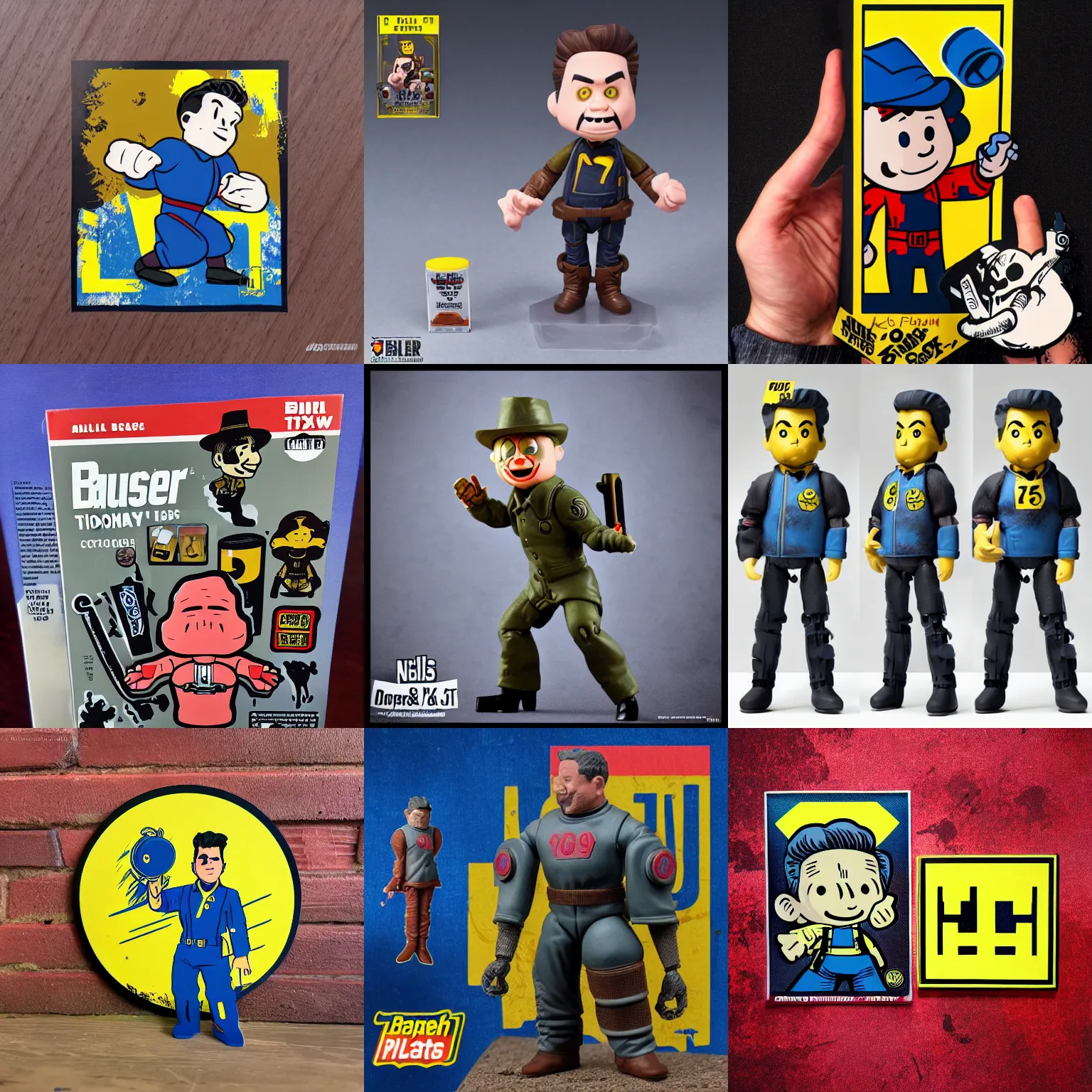 Prompt: nils bohr, fallout 7 6, stop motion vinyl action figure, plastic, toy, butcher billy style