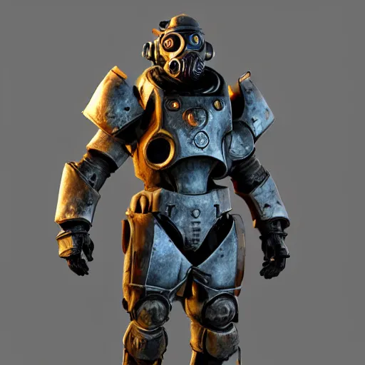 Image similar to fallout concept art armor render ultra unreal engine 5