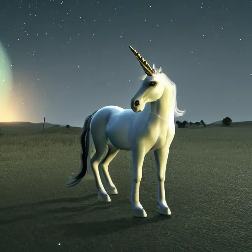 Prompt: an unicorn made of the cullinan ii diamond floating in space, unreal engine 5