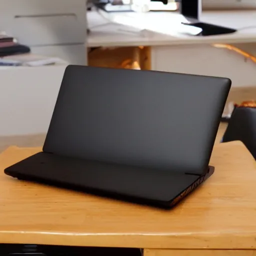 Prompt: laptop computer shaped like a donut