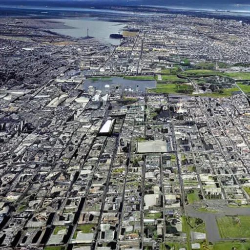 Prompt: christchurch 5 0 years into the future