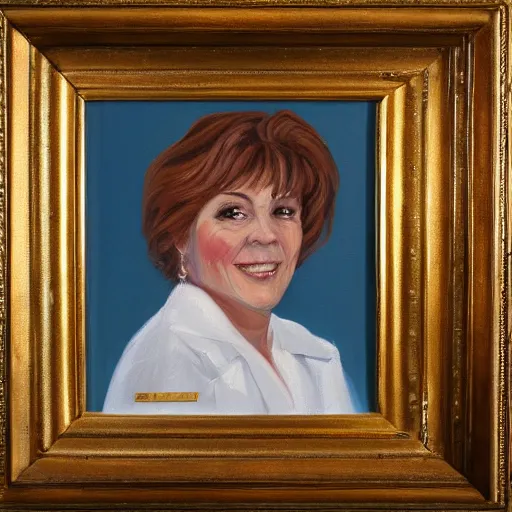 Prompt: a portrait painting of cheryl coverstone