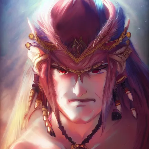 Image similar to portrait oftireless barbarian, anime fantasy illustration by tomoyuki yamasaki, kyoto studio, madhouse, ufotable, trending on artstation