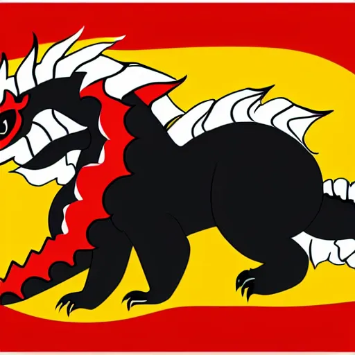 Image similar to vector art of welsh dragon and panda mixed, intercrossed, chimera, adobe illustrator