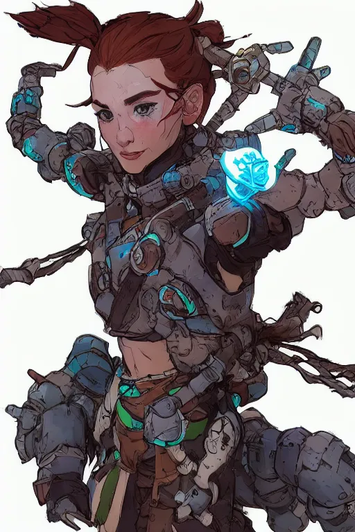 Image similar to combination suit armor aloy horizon forbidden west horizon zero dawn robot ninja mask helmet backpack tribal, art gta 5 comics, official fanart behance hd artstation by jesper ejsing, by rhads, makoto shinkai and lois van baarle, ilya kuvshinov, ossdraws radiating a glowing aura cgi rtx 2 0 2 2