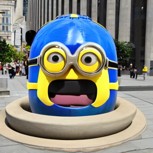 Image similar to jeff koons sculpture of a minion