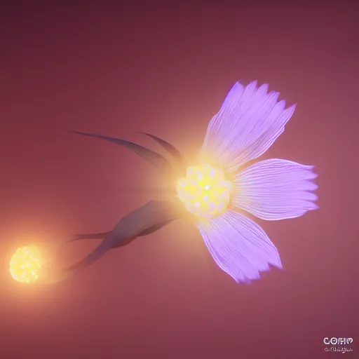 Prompt: Luminescent flower blooming at twilight, cgsociety, r /art, trending on artstation, artstationHD, octane render, highly detailed, cel-shaded, vray, volumetric lighting