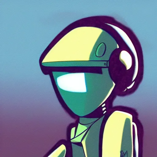 Image similar to portrait of canti the robot from flcl anime, he is holding a valorant style sniper rifle