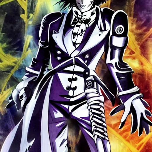 Image similar to edward scissorhands in jojo bizarre adventure