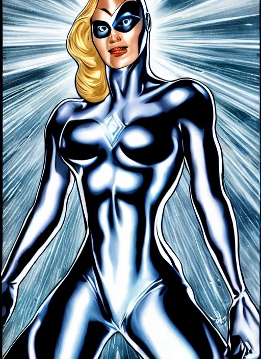 Image similar to A full portrait photo of silver surfer marvel, f/22, 35mm, 2700K, lighting, perfect faces, award winning photography.