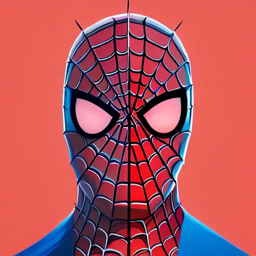 Image similar to face icon stylized minimalist spiderman, loftis, cory behance hd by jesper ejsing, by rhads, makoto shinkai and lois van baarle, ilya kuvshinov, rossdraws global illumination