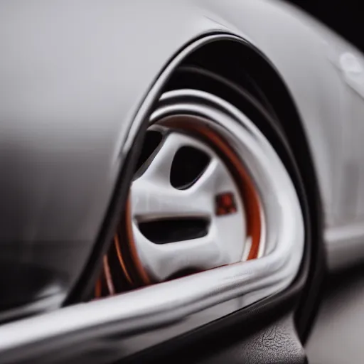 Image similar to close up photo of a porsche 9 1 1 9 6 4, cinematic, shallow dof, 3 5 mm, 4 k, macro