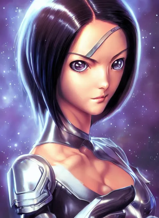 Image similar to ( battle angel alita ) cover, featuring a beautiful girl!! by stanley artgerm lau