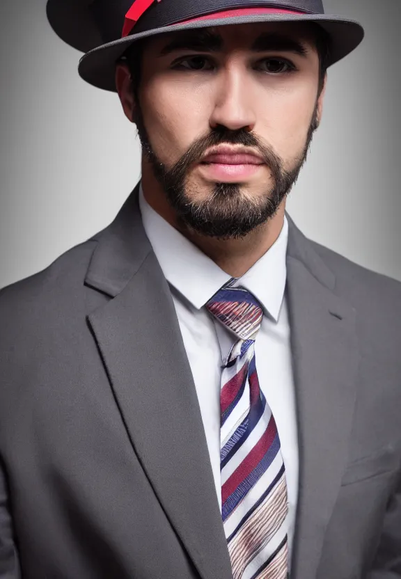 Prompt: gentle goose bird in hat and tie, suit up, noble, 33 years old, lucky, beautiful, portrait photography, hd, hdr, 4k avatar, ultra detailed