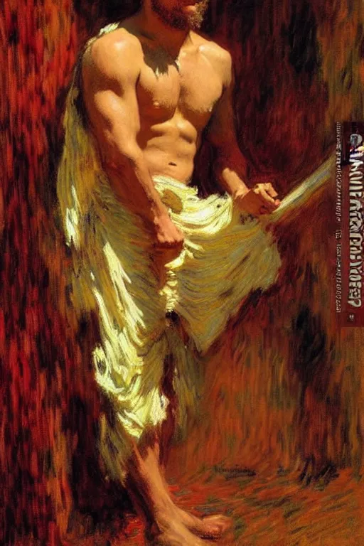 Image similar to attractive male, game of thrones, painting by, gaston bussiere, craig mullins, j. c. leyendecker, claude monet