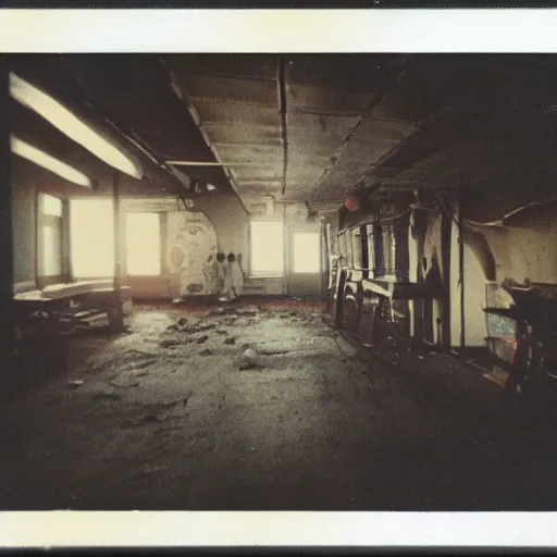 Prompt: the wasp factory, 7 0 s polaroid image, real, creepy, interior exterior