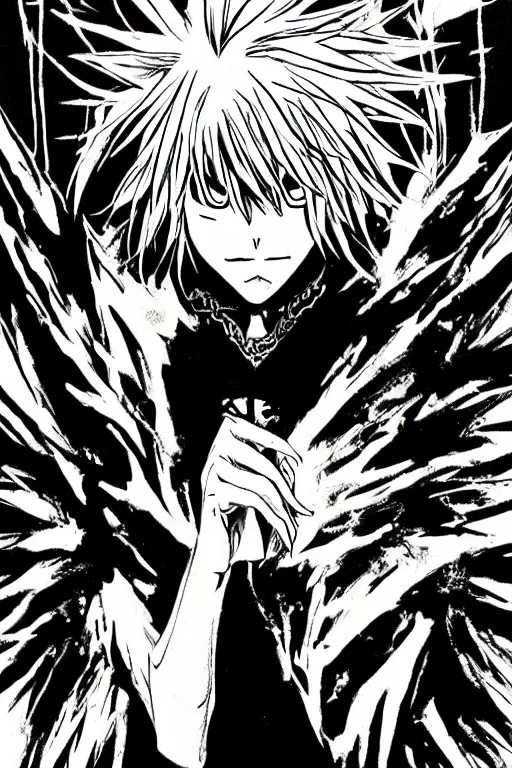 Image similar to deathnote manga the rigid on the rukus, art by takeshi ohbata