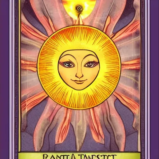 Image similar to Fantasy art depiction of the sun tarot card