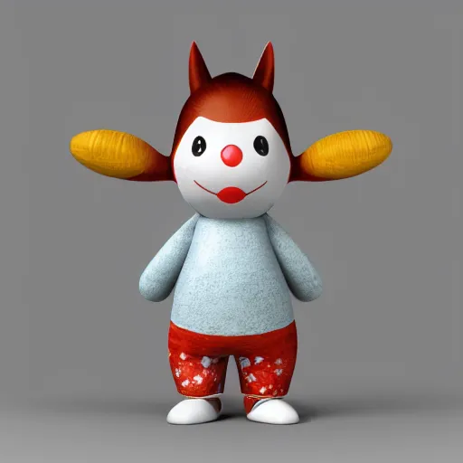 Prompt: 3 d model, moomin doll, by takashi murakami, octane render