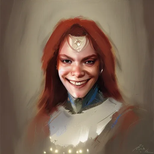 Prompt: beautiful portrait of shallan davar smilling, trending on artstation, by craig mullins