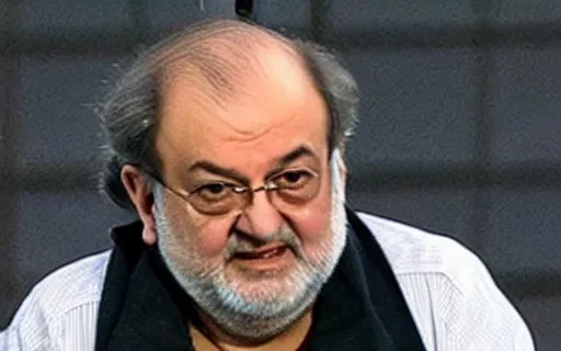 Image similar to rushdie on ventilator and may lose eye after attack