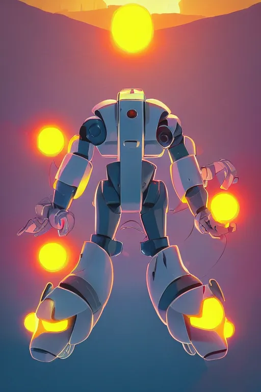 Image similar to metabots medabots medarotto medarot robot minimalist comics, behance hd by jesper ejsing, by rhads, makoto shinkai and lois van baarle, ilya kuvshinov, rossdraws global illumination ray tracing hdr radiating a glowing aura