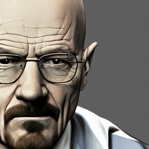 Prompt: Walter White by Gabriel Soares, rendered in V-Ray, trending on ArtStation, anime,