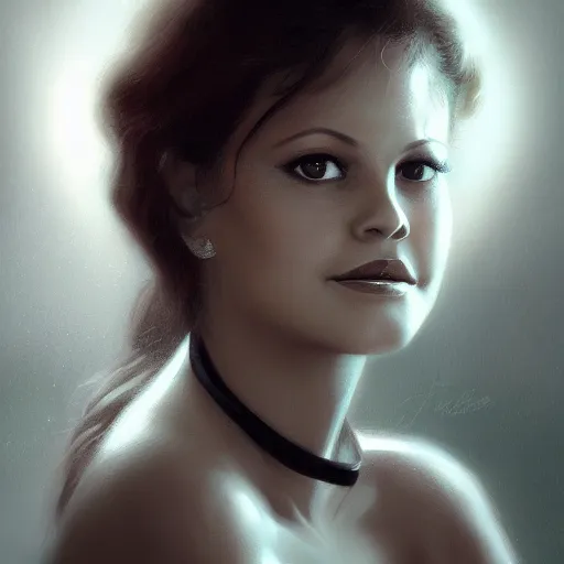 Prompt: closeup portrait of a young and beautiful claudia cardinale, dramatic light, gorgeous view, depth, high detail, digital art, painted by greg rutkowski and seb mckinnon, by tim burton, trending on artstation