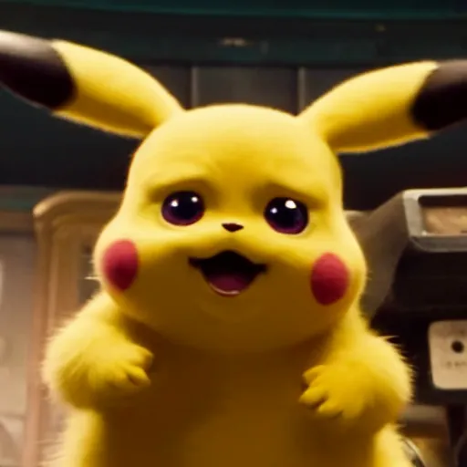 Prompt: Dany DeVito as Pikachu in the Detective Pikachu movie